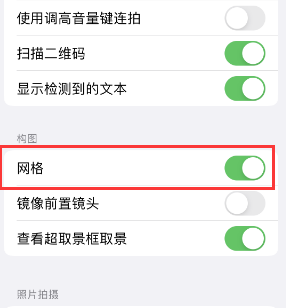 隆昌苹果手机维修网点分享iPhone如何开启九宫格构图功能 