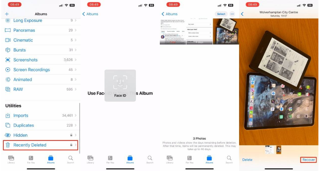 隆昌苹果14维修分享 iPhone14 上恢复已删除的照片 