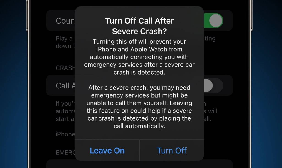 隆昌苹果14维修分享 iPhone 14 和 Apple Watch 上关闭崩溃检测 