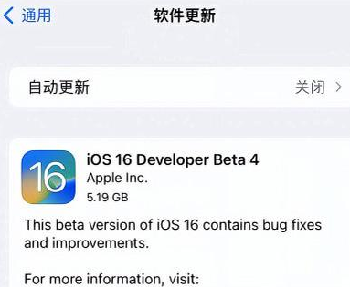 隆昌苹果手机维修分享iOS16 Beta4 更新内容及升级建议 